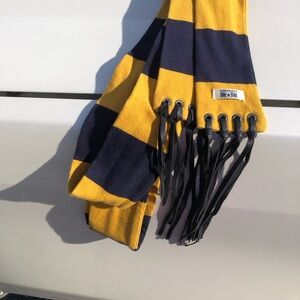 Yellow and Black CONVERSE Scarf with leather tassel 100” in length